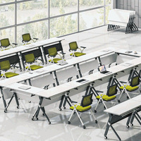 Bureau de réunion de fonction de salle de formation de haute qualité avec des roues lisses Table d'étude des élèves de l'école de conférence