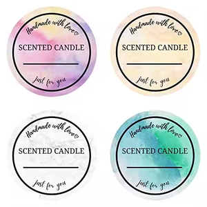 Etiquetas Redondas para Velas Aromáticas, Pegatinas de Papel Autoadhesivas, Diseño Hecho a Mano con Amor, para Regalos y Empaques Artesanales - Product Image 1