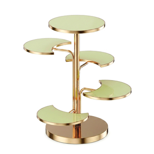 Soporte para Pasteles de Acero Inoxidable Comercial + Acrílico Verde, Soportes para Exhibición de Pasteles para Bodas, Fiestas y Hoteles - Product Image 2