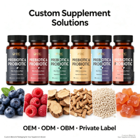 Gummies prébiotiques et probiotiques SYC BIO pour un mode de vie équilibré, 50 unités, saveur framboise bleue, prix usine en gros, marque privée OEM ODM