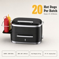 Machine à vapeur électrique 2 couches la plus vendue pour 20 hot-dogs, 6 pains, saucisses et pains, cuiseur vapeur pour légumes, pains Bao, saucisses Bratwurst