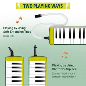 <span class=keywords><strong>Accordéon</strong></span> à vent, harmonica portable, pianica, melodica, double jeu de 32 <span class=keywords><strong>touches</strong></span>, vert - Product Image 2