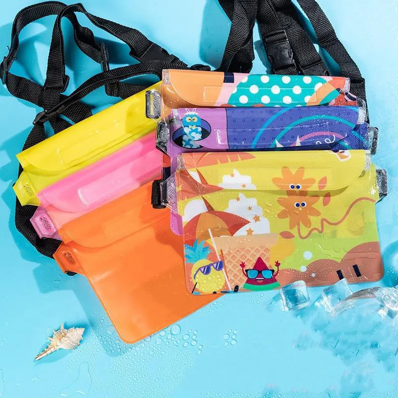 Custom Print Logo Beach Sport Pvc Waterproof Seal Pouch Dry Clear Fanny Pack Outdoor Waist Belt Bag Mobile Phone Pocket