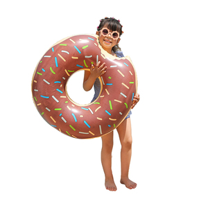 Flotador inflable de Chocolate para niños, Donuts, anillo de natación, playa al aire libre, piscina - Product Image 1