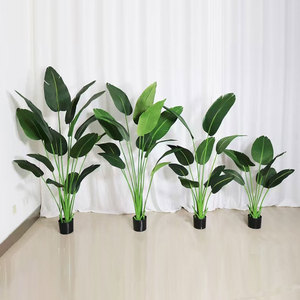 Nearly Natural Indoor Green Plant Potted Artificial Bonsai Palm Banana <b>Trees</b> Home Decoration Durable <b>Plastic</b> Indoor Greenery - Product Image 1