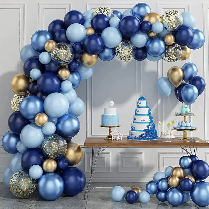 Kit de arco de globos metálicos de látex, conjunto de arco de guirnalda para Baby Shower, cumpleaños, boda, decoración de fiesta