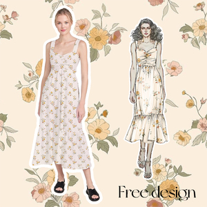 Chất Lượng Cao Tùy Chỉnh V Cổ Ngắn Tay Áo Dài Hoa In Maxi Dresses Phụ Nữ Hoa Bông Ăn Mặc - Product Image 3