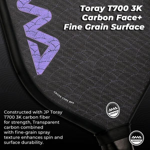 AMA Industry OEM Maßgefertigter T700 3K Carbonfaser MPP-Kern Randloser UV-Druck Schaumstoffgefüllter USAPA-Zertifizierter <span class=keywords><strong>Pickleball</strong></span>-Schläger - Product Image 3