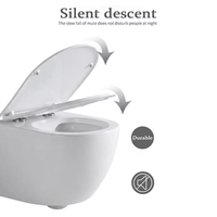 WC suspendu en céramique blanc de haute qualité au design moderne, avec chasse d'eau à décharge directe, pour salle de bain de villa