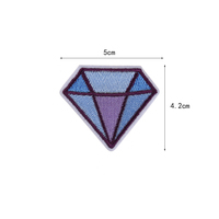 Patchs thermocollants brodés en forme de cœur/diamant, colorés, pour accessoires vestimentaires - Vente chaude transfrontalière