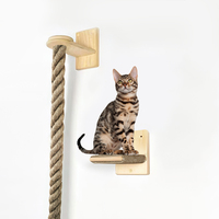 Ropecube Arbre à chat mural moderne avec corde d'escalade, griffoir, grande échelle, plateforme de repos, structure à niveaux pour salon