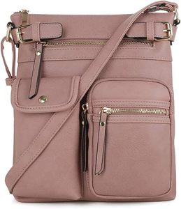 Borsa a tracolla impermeabile in morbida pelle con chiusura a cerniera a due cinghie - Product Image 6