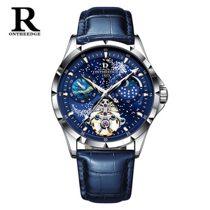 Orologio da <span class=keywords><strong>Uomo</strong></span> Meccanico Completamente Automatico con Luce Notturna Tourbillon Calendario Impermeabile Cassa in Acciaio Inossidabile Design Scheletrato Piccolo Orologio - Product Image 5