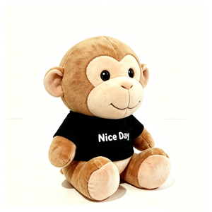 Peluche de mono personalizado, peluche de mono sentado, peluche de mono con camiseta, animal de peluche de mono, lindo peluche de mono - Product Image 3