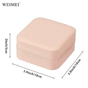 WEIMEI - Mini Organizador de Piel Sintética Personalizado, Pequeño Estuche de Viaje para Joyas, Estuche de Almacenamiento Portátil para Anillos, Pendientes y Collares - Product Image 5