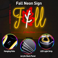 Neonawall En gros, Enseigne néon LED Feuille d'érable « Automne », Lumière décorative murale pour les festivals d'automne et la vente de produits de Noël