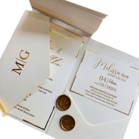 Carte de vœux de luxe personnalisée en petite quantité, en papier couché, 3D pop-up, gaufrée, vernis mat, écologique, pour mariage et anniversaire