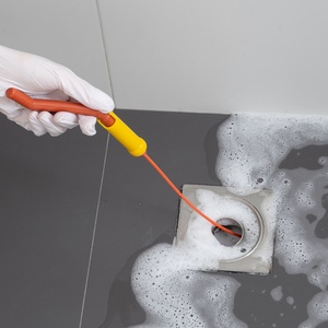 Flexible Pipe Dredging <b>Brush</b> with Rotating Handle <b>Drain</b> Cleaner Thin Hair Sewer Sink <b>Cleaning</b> <b>Brush</b> Clog Plug Hole Remover Tool - Product Image 1