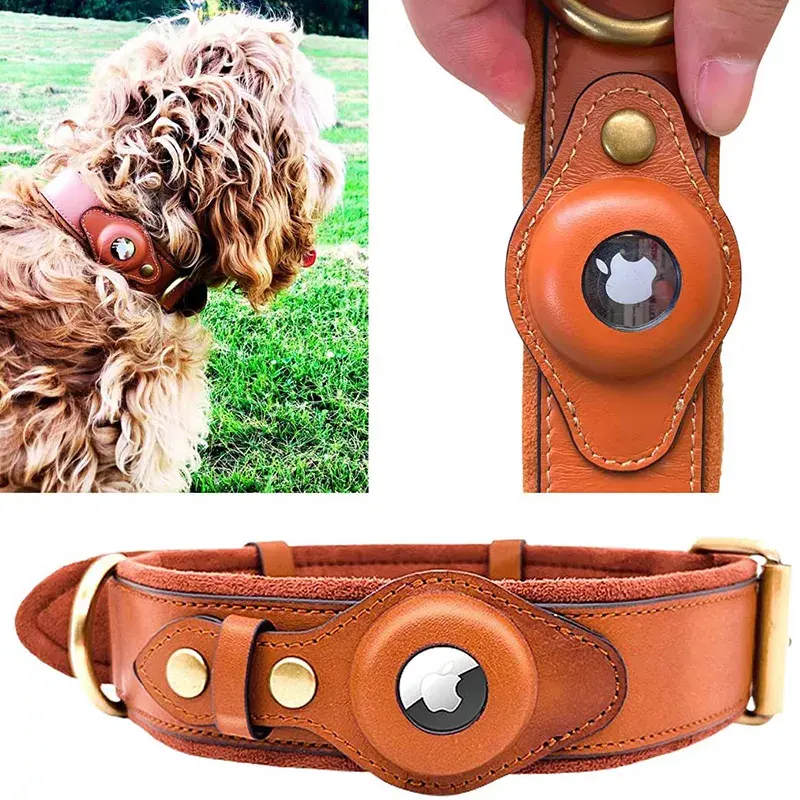 Accessori per animali domestici collare per cani GPS per gatti di alta qualità collare per cani airtag in pelle collare per addestramento per cani da compagnia