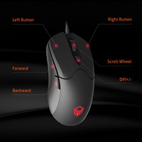 Mouse Gaming Ergonomis MEETION MT-GM21 Berkabel dengan Lampu LED, Mouse USB untuk Komputer Desktop