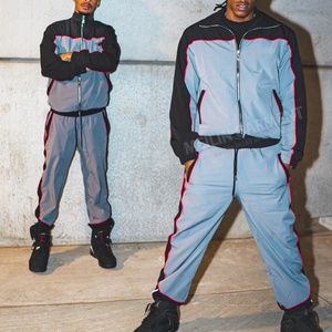 Custom Sports Tracksuits for Men Track Suit Jogging Set Two Piece Zip up Jackets and Nylon <b>Pants</b> Windbreaker Tracksuits Set - Product Image 2