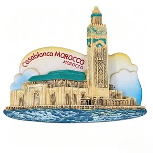 Aimant de réfrigérateur personnalisé peint à la main, Marrakech, Maroc, en résine, avec un design 3D de chameau du désert et de kasbah ancienne, aimant souvenir - Product Image 2