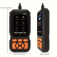 Lector de Códigos OBDII ELM327 V520 con Funciones Completas OBD2, Herramienta de Diagnóstico para Automóviles de 12V, Escáner con 1 Año de Garantía en Inglés y Más de 20 Idiomas, Detector y Analizador