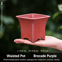 Pot de fleurs en résine pour jardin, style chinois minimaliste, avec plusieurs trous de drainage, pour orchidée de la baie rouge à feuilles fines