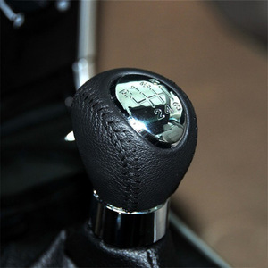 Poyracing Leather Gear <b>Shift</b> <b>Knob</b> 6-Speed Polished Chrome For Mazda 3 5 6 - Product Image 5