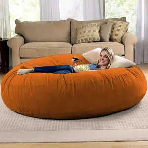 NOVA all'ingrosso gigante sacco di fagioli divani copertura Beanbag sedia morbida con tessuto di lino Bean Bag Cover Chair per adulti e bambini