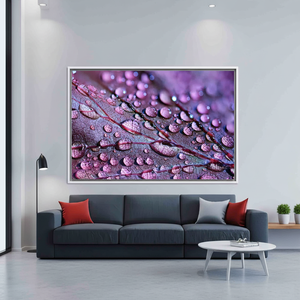 Elegant Modern Canvas Print: Water Drop Graphic Design Artwork,<b>WHITE</b> <b>FRAMED</b> CANVAS - Product Image 3