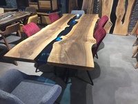 Usine Personnalisé Époxy Table en Résine époxy En Option couleurs et En bois dalles QUANTITÉ MINIMALE DE COMMANDE 1 pièce 8 pieds 3 pieds