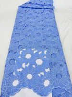 Tissu en dentelle soluble dans l'eau à motifs floraux larges, fil de soie, broderie fine et complète pour robe de mariée, robe de soirée, vêtements pour femmes
