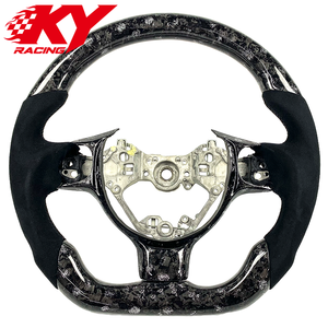 Volante deportivo de cuero negro con fibra de carbono forjada con patrón de copo de nieve personalizado, adecuado para Toyota 86 GT86 Subaru BRZ - Product Image 1