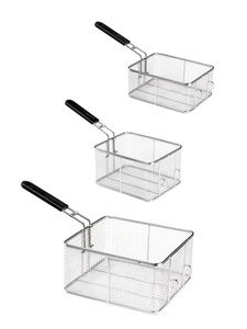 Gran oferta, cesta rectangular de acero inoxidable <span class=keywords><strong>para</strong></span> freír, soporte reutilizable <span class=keywords><strong>para</strong></span> patatas fritas, colador de alimentos con asa - Product Image 5