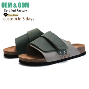 <span class=keywords><strong>Sandali</strong></span> Estivi da Uomo Personalizzati di Alta Qualità con <span class=keywords><strong>Suola</strong></span> in <span class=keywords><strong>Sughero</strong></span> e Cinturino Aperto in Pelle - Product Image 1