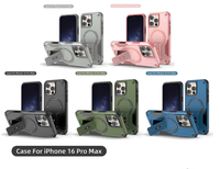 Étui de protection hybride magnétique avec chargement sans fil et béquille invisible pour iPhone 17 Air, 16E, 16 Pro Max, 15 Plus, 14, 13, 12, 11