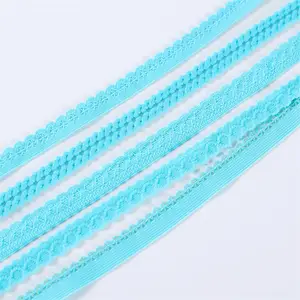 Factory Sale Custom Knitted Elastic Lace Trims Picot Elastic Band Strap Elastic Stretch Jacquard Eyelash Lace Trim For Lingerie