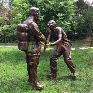 Escultura de Fibra de Vidrio Imitación Bronce del Ejército Rojo, Figura Decorativa para Exteriores Personalizada, Decoración de Paisaje para Montar en el Suelo - Product Image 2