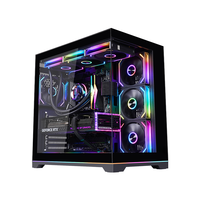 LY Best Glass Pc case Personnalisé Rainbow Fans Micro ATX Verre trempé Spcc Computer Gaming Pc case