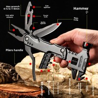 Survie en plein air Camping Pince Multifonctionnelle Multitool Griffe Marteau En Acier Inoxydable Outil De Pêche Chasse Randonnée