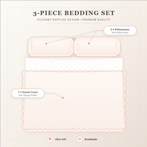 Set di Biancheria da Letto in Cotone con Fiori <span class=keywords><strong>Rosa</strong></span> Romantici, Stile Principessa, <span class=keywords><strong>Copripiumino</strong></span> con Volant e Federe, Set 3 Pezzi - Product Image 5