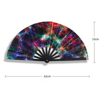 Grands ventilateurs pliables promotionnels chinois en plastique avec tissu Oxford. Éventails pliables portatifs comme cadeau pour la remise des diplômes et Halloween