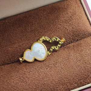 Joyería UM, Botón de Perla de Nácar en Forma de Calabaza, Plata 925 y Oro, Venta al por Mayor, Unisex, para Hombre y Mujer, Uso Diario, Combina con Todo - Product Image 3