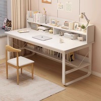 Bureau d'ordinateur en bois avec étagère, design moderne et minimaliste pour la maison, le bureau et l'étude