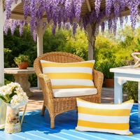 Housse de coussin carrée en polyester imperméable, écologique, résistante aux UV, amovible et lavable pour canapés de patio et coussins décoratifs