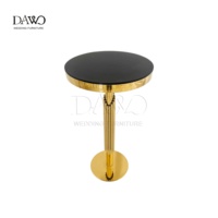 Comptoir de bar rond en acier inoxydable noir et verre moderne pour hôtel et centre commercial, table à cocktails pour événements