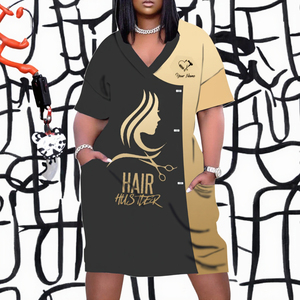 Vestido de Peluquería Elegante y Personalizado para Mujer con MOQ Bajo, Uniforme de Salón de Belleza de Fibra de Leche con Logotipo Personalizado para Batas de Corte de Pelo - Product Image 3