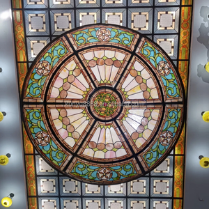 Dôme en verre massif personnalisé, style Tiffany, hôtel de luxe européen, haute transmission lumineuse, plafond en verre teinté, toit décoratif - Product Image 2