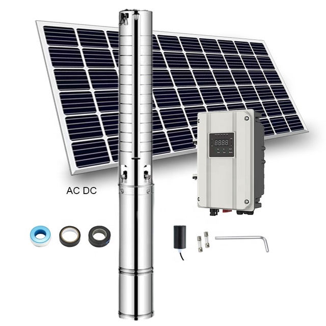 Hybrid Deep Well Pump AC DC 4 HP Solar Submersible Water Pump for Borehole Water Supply